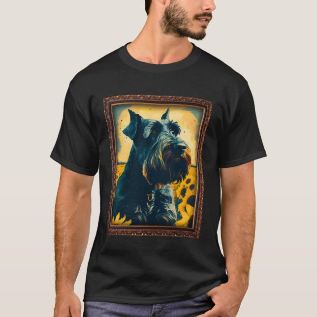 Camiseta Giant Schnauzer Painting Sunflower Flower Mom Wome (Anverso)