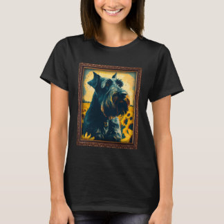 Camiseta Giant Schnauzer Painting Sunflower Flower Mom Wome