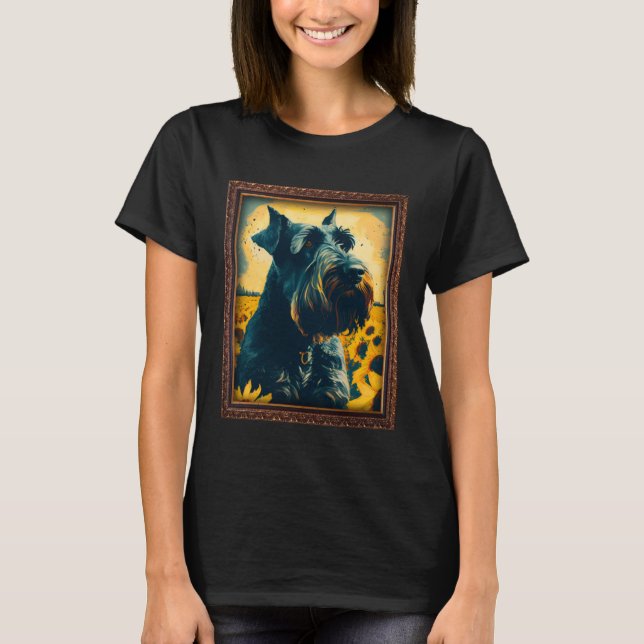 Camiseta Giant Schnauzer Painting Sunflower Flower Mom Wome (Anverso)