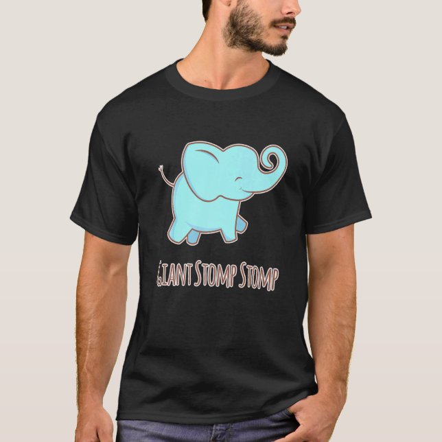 Camiseta Giant Stomp Stomp  Elephant  Animals Of The World  (Anverso)