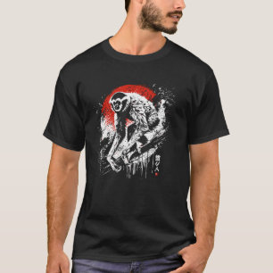 Camiseta Gibón. Animal Cool Sumi-e Atardecer.