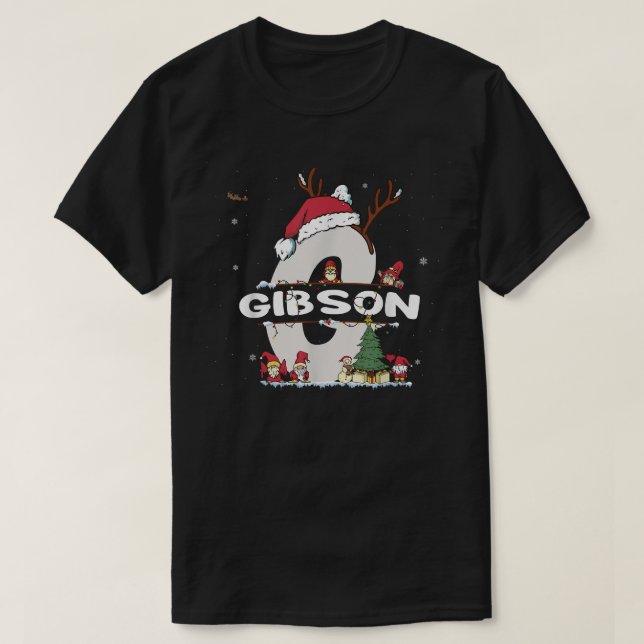 Camiseta Gibson Christmas  w Gibson Name for funny Xmas  (Diseño del anverso)