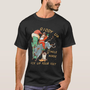 Camiseta Giddy Up Jingle Caballo recoger tus pies Cowboy Sa
