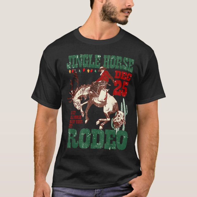 Camiseta Giddy Up Jingle Horse Santa Cowboy Western Christm (Anverso)