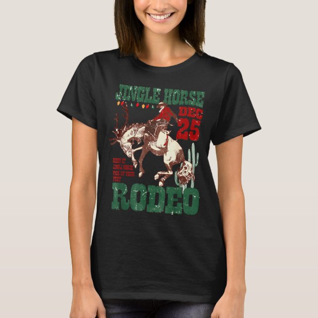 Camiseta Giddy Up Jingle Horse Santa Cowboy Western Christm (Anverso)