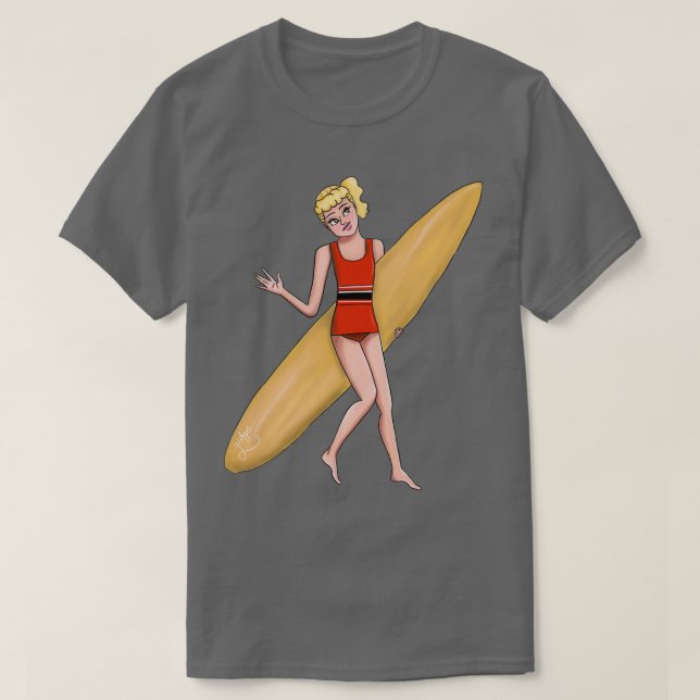 Camiseta Gidget va surfeando (Diseño del anverso)
