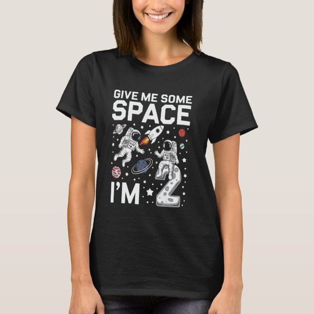 Camiseta Gif Astronauta Cumpleaños Segundo Planetas Cohete  (Anverso)