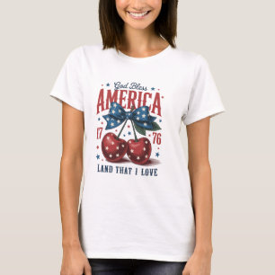 Camiseta Gif Bendice América La Tierra Que Amo