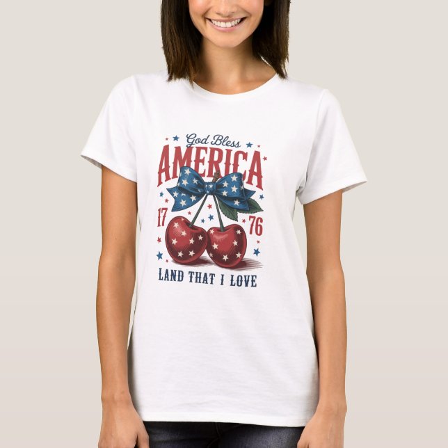 Camiseta Gif Bless America The Land I Love  (Anverso)