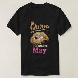 Camiseta Gif De Cumpleaños De Mayo Nacieron Reinas Negras C