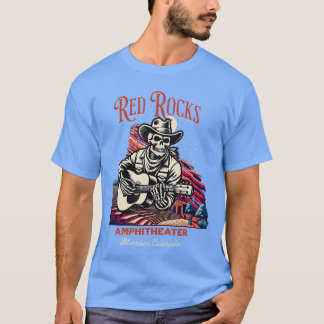 Camiseta Gif de esqueleto tocando guitarra en Red Rocks Amp