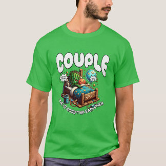 Camiseta Gif de motivación de amor de pareja linda cactus y