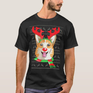 Camiseta Gif de Navidad de Reno Galés Corgi