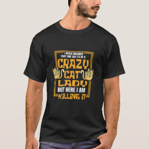 Camiseta Gif de Señora Gata Loca Gatito Felino Mamá Gata