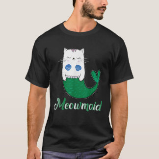 Camiseta Gif de Sirena Gato Meowmaid Amante de Gatos Mágica