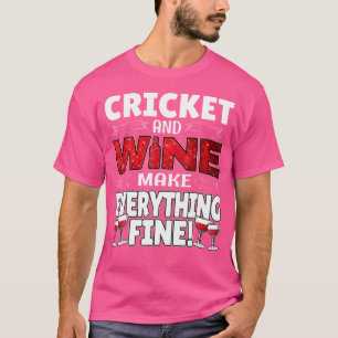 Camiseta Gif Divertido de Críquet y Vino Deportes Lindo