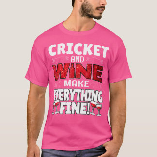 Camiseta Gif Divertido de Críquet y Vino Deportes Lindo