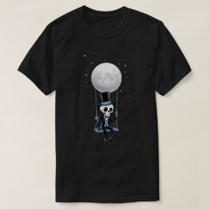 Camiseta Gif Gráfico de la Banda de Rock and Roll Skeleton