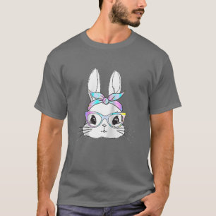 Camiseta Gift Cute Rabbit Bunny Face Leopard Glasses Headba
