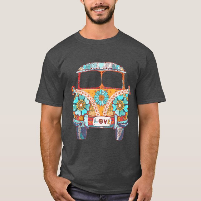 Camiseta Gift de la camioneta de micro buses Hippie de los  (Anverso)