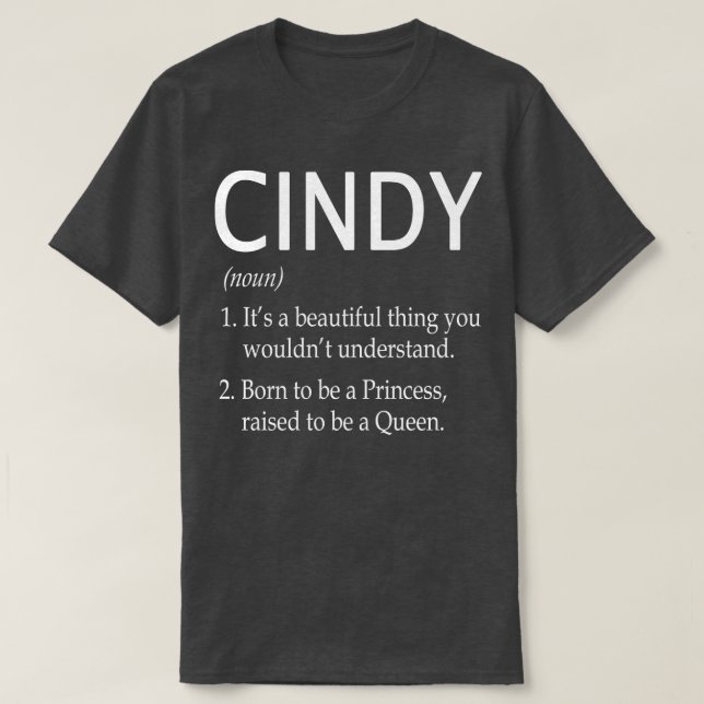 Camiseta Gift de nombre de cindy 178 (Diseño del anverso)
