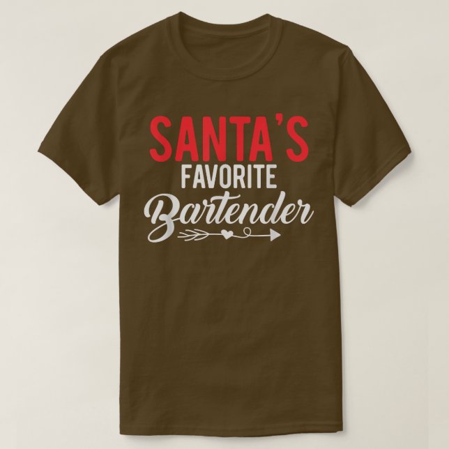 Camiseta Gift For Bartender Santas Favorite Bartender  (Diseño del anverso)