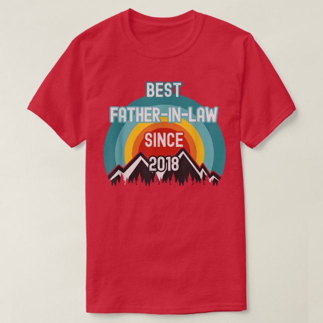Camiseta Gift For FatherInLaw, Best FatherInLaw Since 2018  (Diseño del anverso)