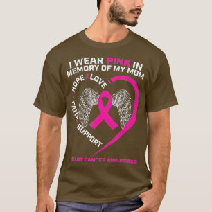 Camiseta Gift I Wear Pink In Memory Of My Mom Breast Cancer