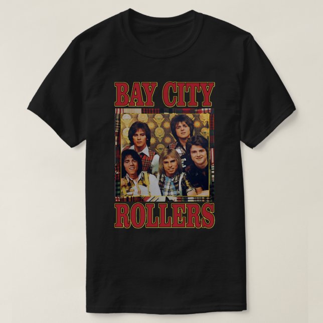 Camiseta Gift Idea Banda Bay City Rollers Music Rock Retro  (Diseño del anverso)