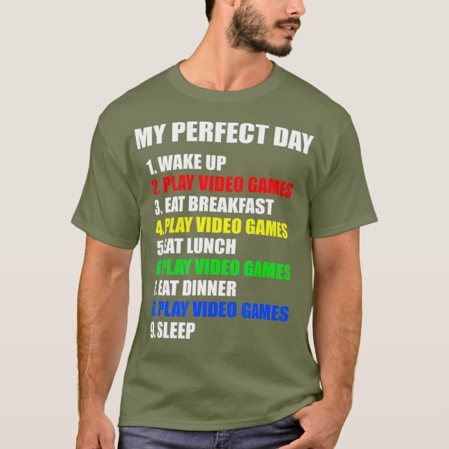 Camiseta GIFT IDEA El día de juegos perfecto para (Anverso)