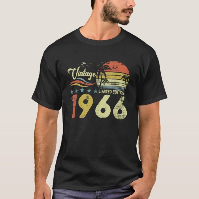 Camiseta Gift Nacido en 1966 Hombres Mujeres 1966 Edición l (Anverso)