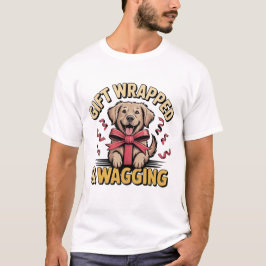 Camiseta Gift Wrapped & Wagging Retriever Christmas