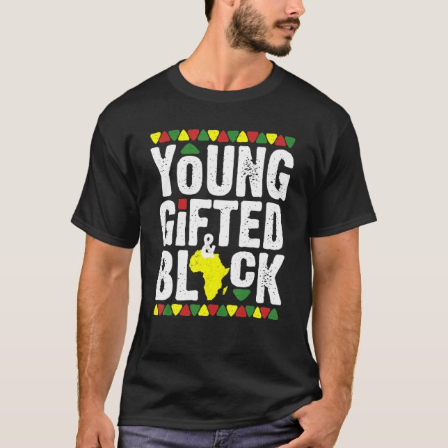 Camiseta Gifted Young Black Dashiki African Pride History M (Anverso)