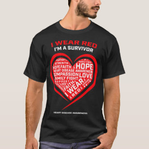 Camiseta Gifts Clothing Products Red Survivor Heart Disease