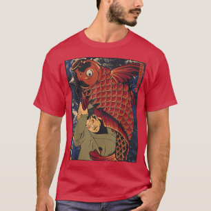 Camiseta Gigante Carp Koi Fish Japonés Samurai Warrior Fies