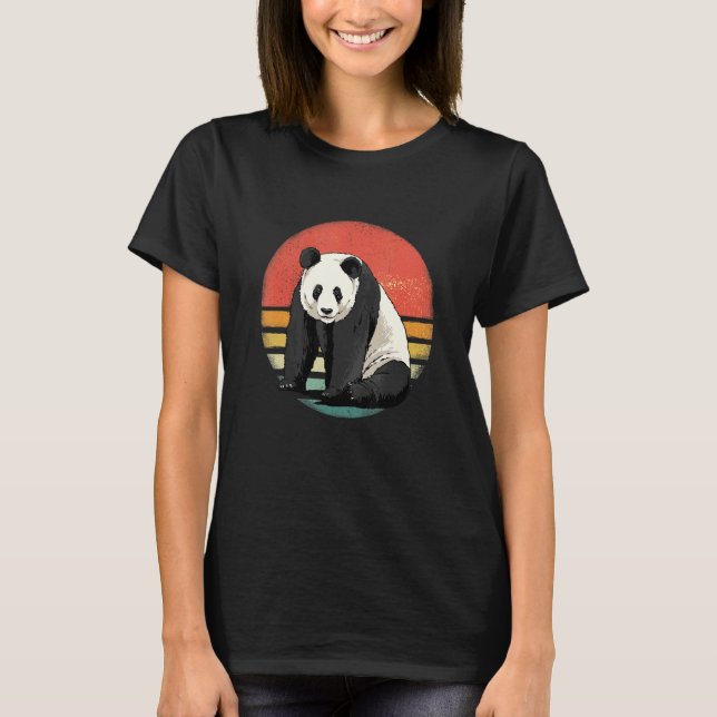 Camiseta Gigante de cosecha retro Panda Bear Zoólogo Animal (Anverso)