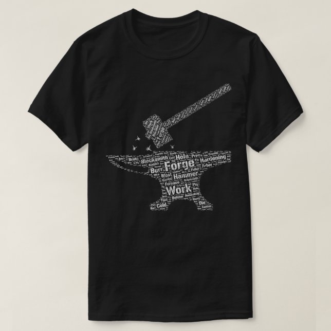 Camiseta Gigante de la cuchillera de herrero martillo anvil (Diseño del anverso)