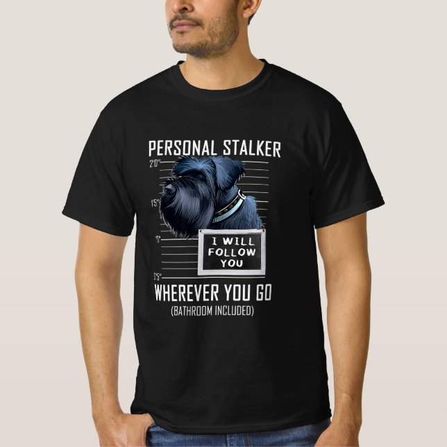 Camiseta Gigante de perro de Stalker personal Schnauzer (Anverso)