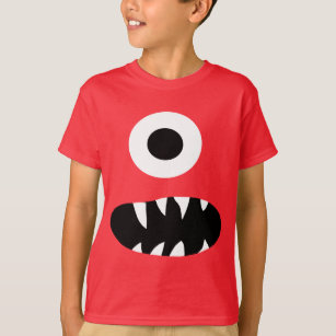 Camiseta Gigante gracioso Monstruo Ojo Enfrentado A Niños C