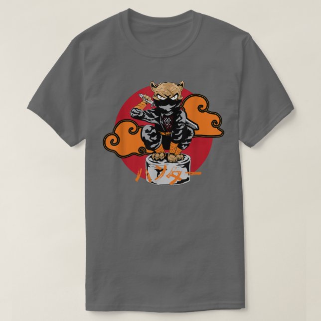 Camiseta Gigante japonés samurai Ninja para gato Kawaii Tat (Diseño del anverso)