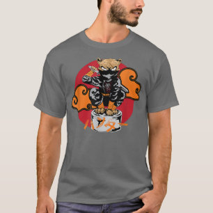 Camiseta Gigante japonés samurai Ninja para gato Kawaii Tat