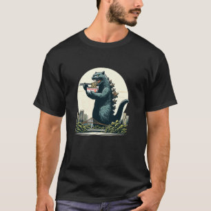 Camiseta Gigante Kaiju Gato Monstruo Catzilla Sopa de Ramen