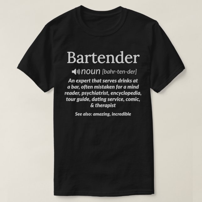 Camiseta Gigante mixólogo de definición de barman (Diseño del anverso)