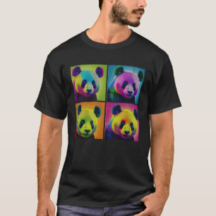 Camiseta Gigante Panda Pop Ilustracion Colorido Animal Homb