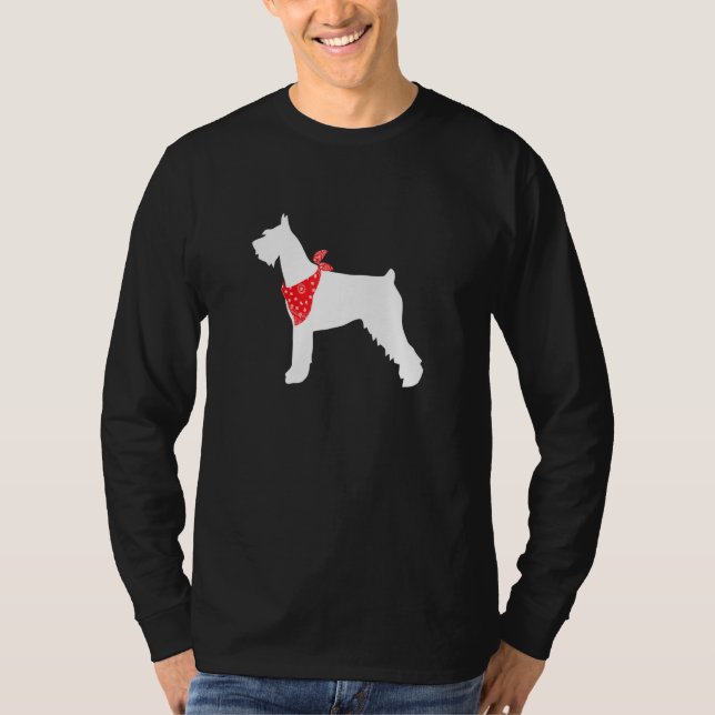 Camiseta Gigante perro Schnauzer que lleva una bandana roja (Anverso)