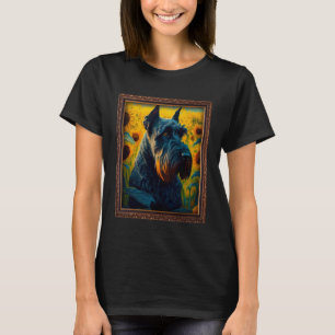 Camiseta Gigante Schnauzer Pintura Flor de girasol madre mu