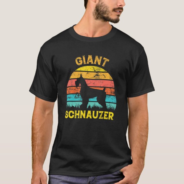 Camiseta Gigante Schnauzer Retro Vintage Schnauzer Dog Suns (Anverso)