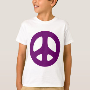 Camiseta Gigante signo de paz púrpura