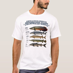 Camiseta Gigantes de Agua Dulce Especies de Peces Pescador