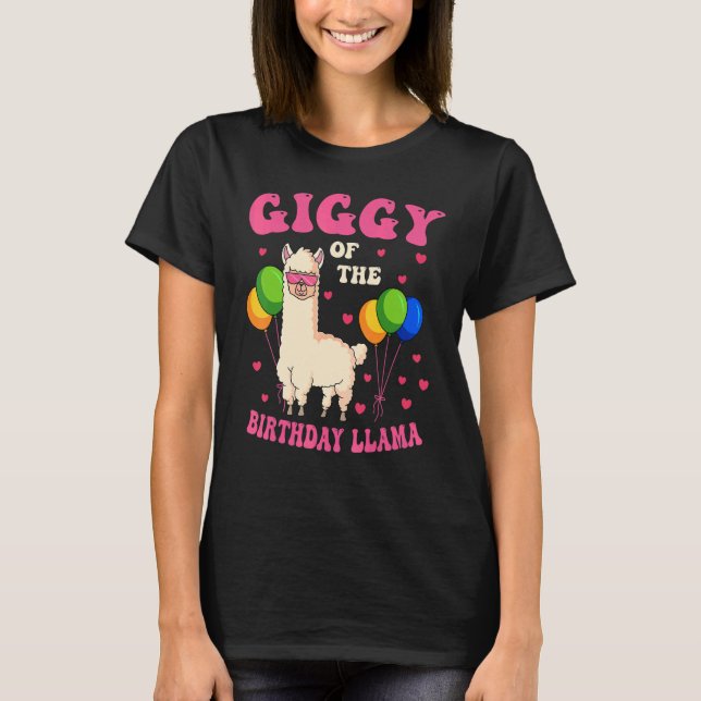 Camiseta Giggy Of The Birthday Lama Bday Fiesta Familia Cel (Anverso)